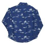 WOOLRICH Mens Shirt Blue Crazy Pattern Long Sleeve L