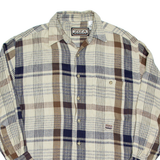ZIZA SPORT Mens Flannel Shirt Beige Check Long Sleeve M