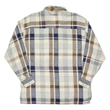 ZIZA SPORT Mens Flannel Shirt Beige Check Long Sleeve M