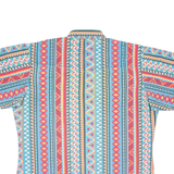 AMERICAN HERO Mens Denim Shirt Blue Crazy Pattern XL