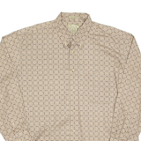 NATURAL ISSUE Mens Shirt Beige Spotted Long Sleeve XL