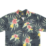 Mens Hawaiian Shirt Green Floral XL