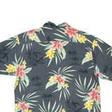 Mens Hawaiian Shirt Green Floral XL