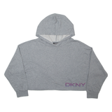 DKNY Cropped Womens Grey Hoodie L