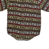 UNITED Seashells Mens Hawaiian Shirt Brown Crazy Pattern M