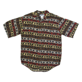 UNITED Seashells Mens Hawaiian Shirt Brown Crazy Pattern M