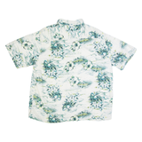 CARIBBEAN Mens Hawaiian Shirt White Faux Silk Floral XL