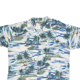 PINEAPPLE CONNECTION Palm Tree Print Mens Hawaiian Shirt Blue Floral XL