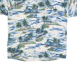 PINEAPPLE CONNECTION Palm Tree Print Mens Hawaiian Shirt Blue Floral XL