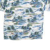 PINEAPPLE CONNECTION Palm Tree Print Mens Hawaiian Shirt Blue Floral XL