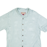 CARIBBEAN JOE Palm Tree Print Mens Hawaiian Shirt Blue Floral M