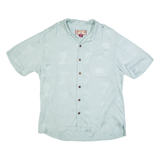 CARIBBEAN JOE Palm Tree Print Mens Hawaiian Shirt Blue Floral M