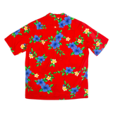 ROYAL CREATIONS Mens Hawaiian Shirt Red Floral L