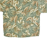 PIERRE CARDIN Mens Hawaiian Shirt Green Floral 2XL