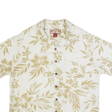 CARIBBEAN JOE Mens Hawaiian Shirt White 90s Floral L