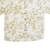 CARIBBEAN JOE Mens Hawaiian Shirt White 90s Floral L