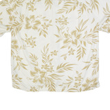 CARIBBEAN JOE Mens Hawaiian Shirt White 90s Floral L