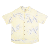 IVY CREW Mens Hawaiian Shirt Yellow Floral M