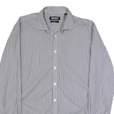 DKNY Slim Fit Mens Shirt Black Striped Long Sleeve M