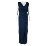 ISSA Womens Maxi Dress Blue Sleeveless Long M