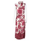 KAREN MILLEN Womens Day Dress Pink Viscose Floral Sleeveless Midi M