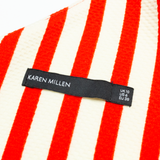 KAREN MILLEN Womens Pencil Dress Red Striped Sleeveless Midi UK 10