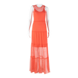 GUESS Womens Maxi Dress Pink Sleeveless Long S
