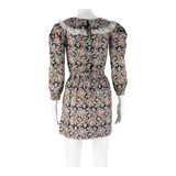 Womens Day Dress Black Floral Long Sleeve Short M