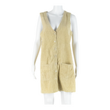 SOLUTIONS Womens Shift Dress Beige Sleeveless Short M