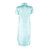 Womens Day Dress Blue Crazy Pattern Short Sleeve Midi M