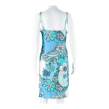 YESSICA Womens Mini Dress Blue Floral Sleeveless Short S
