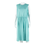 ANTHONY RICHARDS Womens Day Dress Blue Spotted Sleeveless Knee Length L