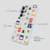 Powder Blue Noel Stamps Samsung Galaxy S25+(Plus) Case