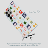 Powder Blue Noel Stamps Samsung Galaxy S25 Ultra Case