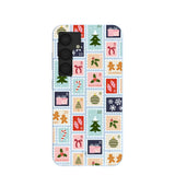 Powder Blue Noel Stamps Samsung Galaxy S25 Case