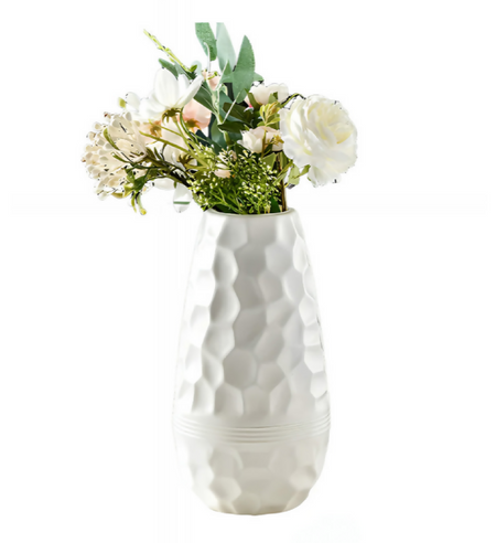ANYDECO Flower Vase White Large Meteorite Nordic Style Table Decor