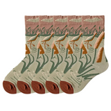 Anyfootwear 5 Pairs Size 5-9 Unisex Long Socks Cartoon Flamingo Nature Print Design Warm Winter Socks Comfortable Casual Foot Accessories