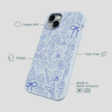Powder Blue Ocean Charms iPhone 14 Plus Case
