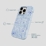 Powder Blue Ocean Charms iPhone 14 Pro Case