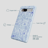 Powder Blue Ocean Charms Google Pixel 7a Case