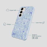 Powder Blue Ocean Charms Samsung Galaxy S23 Case