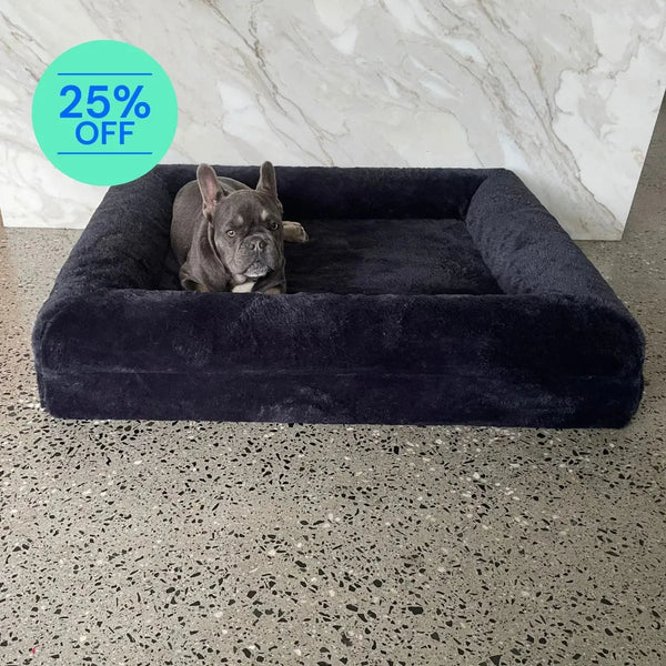 Memory Foam Dog Bed - Plush Midnight Blue