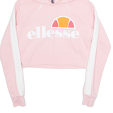 ELLESSE Cropped Womens Pink Hoodie UK 4