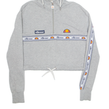 ELLESSE Cropped Womens Grey Hoodie UK 4
