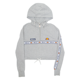 ELLESSE Cropped Womens Grey Hoodie UK 4