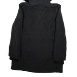DKNY Womens Parka Coat Black Hooded S