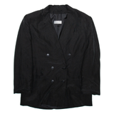 LINEA MILANO Womens Blazer Jacket Black Silk L