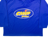 OKAY SPORT Hockey Mens Jersey Blue Long Sleeve USA V-Neck 2XL