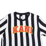 KARL KANI Striped Cropped Womens T-Shirt Black L