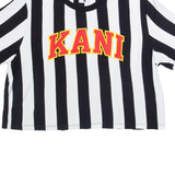 KARL KANI Striped Cropped Womens T-Shirt Black L